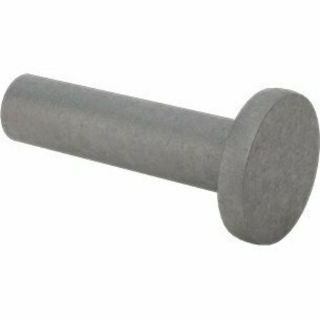 BSC PREFERRED Steel Flat Head Solid Rivets 3/16 Diameter for 0.656 Maximum Material Thickness, 125PK 97032A249